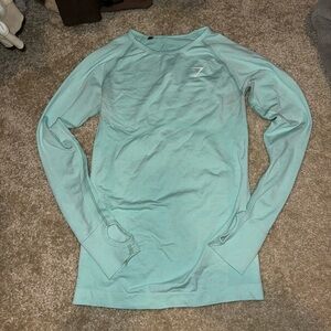 Light Blue Long Sleeve Athletic Top